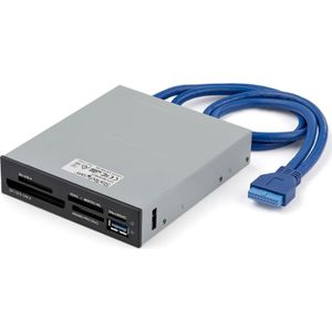 StarTech USB 3.0 interne kaartlezer met UHS-II ondersteuning - SecureDigital/Micro SD/MemoryStick/CF auto... (20-polig), Geheugenkaartlezer, Zilver, Zwart