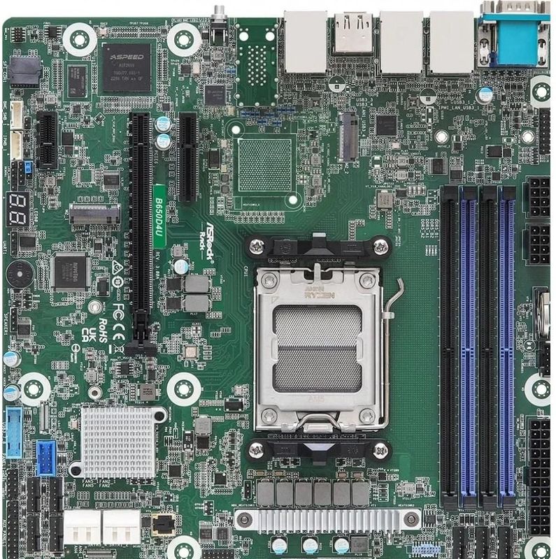 AsRock - B650D4U - Moederbord - Zwart - AM5 - DDR5 - mATX