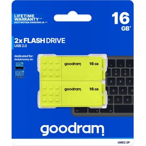 Goodram 2-PACK UME2-0160MXR11-2P USB flash drive 32 GB USB Type-A 3.2 Gen 1 (3.1 Gen 1) Zwart, Rood, Wit, Geel