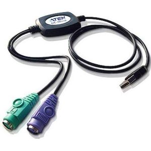 ATEN UC10KM-AT PS/2-kabel 0,9 m 2x 6-p Mini-DIN USB A Zwart