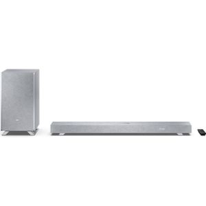 Sharp Speakers HT-SBW53121(SL) Q 3.1.2 Dolby Atmos/ DTS:X Soundbar with Wireless Subwoofer, Silver (102 W, 3.1.2 Kanaal), Soundbar, Zilver
