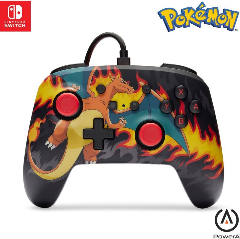 PowerA - Charizard - Gamecontroller - Rood/Zwart - Bedraad - Inclusief USB-kabel