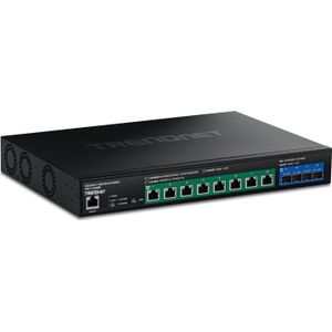 Trendnet - Ethernet Switch - Zwart - Gigabit POE - 12-poorts Web Smart Switch