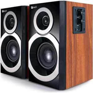 C-Tech - SPK-310WD - PC-luidspreker - Bruin - 2.0-configuratie - 20 W RMS