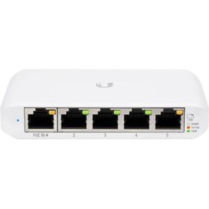 Ubiquiti USW-FLEX-MINI / UNIFi SWITCH met 5 aansluitingen (5 ports), Netwerkschakelaar, Wit