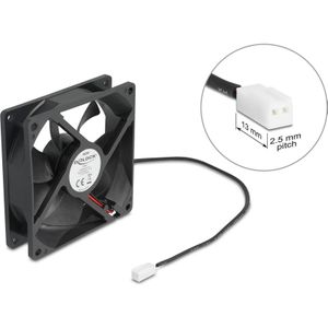 Delock Axiallüfter 5 V DC, 92 x 92 x 25 mm schwarz (92 mm, 1 x), PC ventilator, Zwart