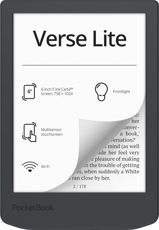 PocketBook Verse Lite - eReader - Grijs - 8 GB