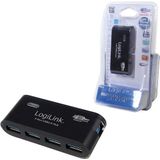 LogiLink - HUB 4x USB 3.0 - Zwart - USB Hub - 4 Poorten