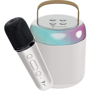 Techmade TM-K2-WH (3 h, Werkt op batterijen), Bluetooth luidspreker, Wit