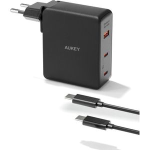Aukey OmniaMix II (140 W, GaN-technologie, Stroomvoorziening 3.0), USB-lader, Zwart