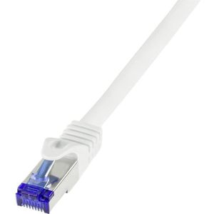 LogiLink Patchkabel Ultraflex, Cat.6A, S/FTP, 20 m, wit metCat.7 ruwe kabel, extra flexibele & zachte kabel m (S/FTP, CAT6a, 20 m), Netwerkkabel