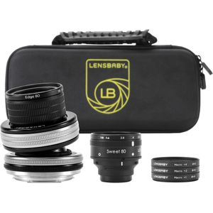 Lensbaby Optic Swap Macro-collectie voor Fuji X (Fujifilm X, Volledig formaat), Objectief, Zwart, Zilver
