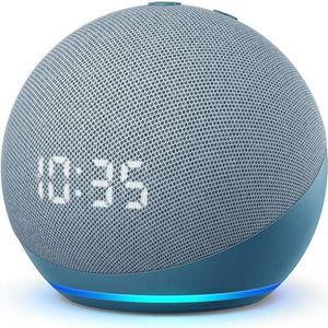 Amazon Echo Dot (4e gen.) met klok (Amazon Alexa), Slimme luidsprekers, Wit