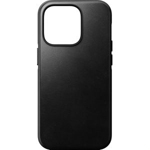 Nomad Achterflap Modern Leer Horween iPhone 14 Pro Zwart (iPhone 14 Pro), Smartphonehoes, Zwart