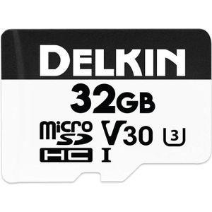 Delkin HYPERSPEED UHS-I (V30) microSD 32GB R:100MB/s W:75MB/s (32 GB, microSDHC, U3, UHS-I), Geheugenkaart