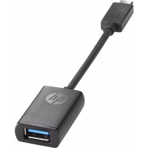 HP USB-C naar USB 3.0 Adapter (USB-A, 14.08 cm), Data + Video Adapter, Zwart