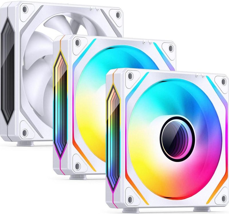 Style-Builds - Ventilatoren - Wit - 120 mm - Fluisterstil met ARGB-verlichting