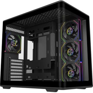 Cooler Master Elite 600 ATX Case with 4 Fans, black (mATX, Mini-ITX, Mini-DTX, ATX), PC-behuizing, Zwart