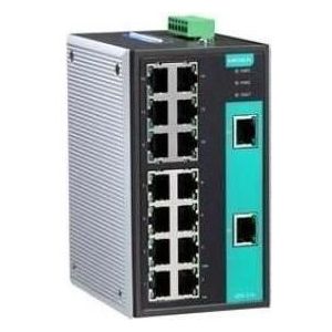 Moxa EDS-316-T - Onbeheerde Ethernet-switch met 16 10/100BaseT(X)-poorten, waarschuwing relaisuitgang (16 ports), Netwerkschakelaar