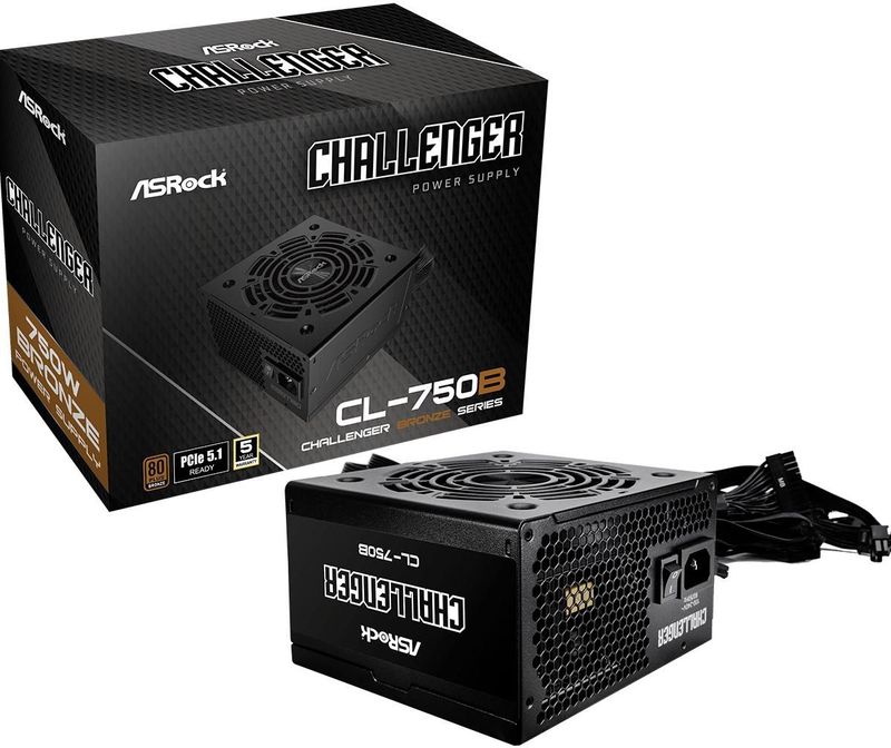 Asrock - Challenger CL-750B - Voeding - 750W - ATX 3.1 - Modulaire - 80+ Bronze