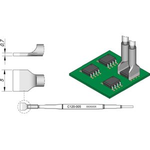 JBC Desoldeerstift serie C120 voor Dual-In-Line, C120005/5,0 mm, recht (Desoldeerset), Soldeer accessoires