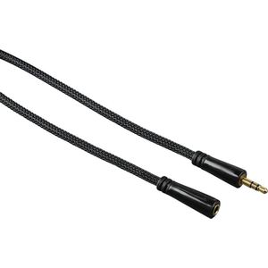 Hama Audio verlengkabel, 3,5 mm jack plug. - stekker, stereo, verguld, 3 m (3 m, 3,5 mm aansluiting (AUX)), Audiokabel