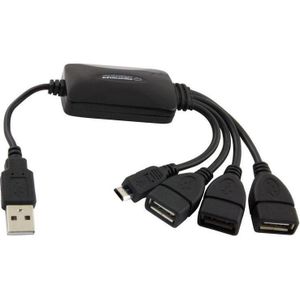 Esperanza - HUB USB 1x microUSB + 3x USB-A 2.0 - Docking Station - Zwart