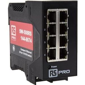 RS PRO 8-poorts Compacte Ethernet Schakelaar (8 ports), Netwerkschakelaar