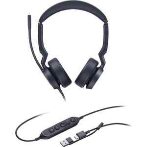 Yealink UH 44 Serie (Bedraad, USB-A), Kantoorheadset, Zwart