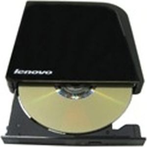 Lenovo - USB Portable DVD-brander - Zwart - Ondersteunt DVD-R, DVD-RW, DVD-R DL - USB 2.0