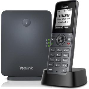 Yealink Basisstation DECT W70 + telefoon DECT W71P, Telefoon, Zwart