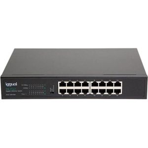 Iggual - GES16000 - Netwerkschakelaar - Blauw - 16 Havens - Gigabit