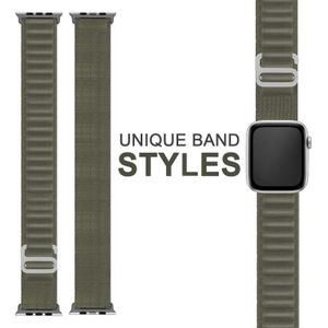 Nalia Alpine Nylon Smartwatch bandje (Nylon), Horlogebandjes, Groen