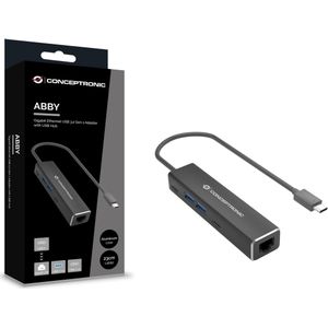 Conceptronic ABBY14B laptop dock & poortreplicator Bedraad USB 3.2 Gen 1 (3.1 Gen 1) Type-C Grijs
