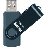 Hama USB-sleutel Rotate, USB 3.0, 64GB, 70MB/s, Petrol blauw, Slanke verpakking (64 GB, USB-A, USB 3.0), USB-stick, Blauw
