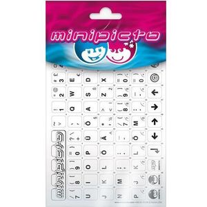 Minipicto toetsenbordsticker EST KB-UNI-EE01-WHT, wit/zwart, Geheugenkaartlezer, Wit