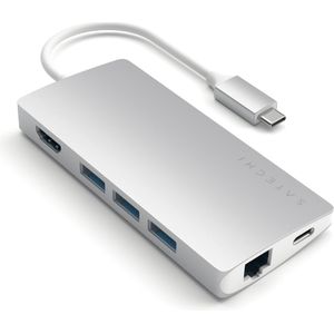 Satechi St-Tcmas (USB-C, 1 portie), Docking station + USB-hub, Zilver