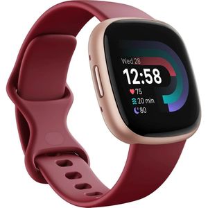 Fitbit Versa 4 bietenroze Smartwatch (FB523RGRD) (40.50 mm, Aluminium), Sporthorloges + Smartwatches