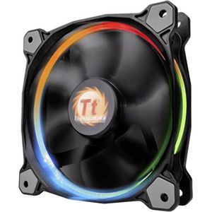 Thermaltake PC-kastventilator Riing 12 LED R-kastventilator (120 mm, 1 x), PC ventilator, Zwart