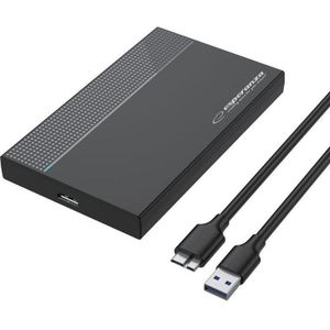Connectland Boitier externe USB 3.0 Esperanza - S-ATA 2,5" (Noir) (2.5"), Harddisk behuizing, Zwart