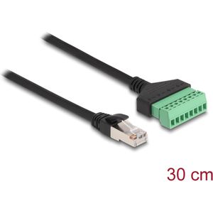 Delock Aansluitblok - RJ45 kabel 1 stuk (U/UTP, CAT6, 0.30 m), Netwerkkabel