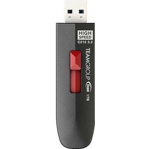 Team Electronic TeamGroup C212 256GB, USB3.2 Gen2, zwart (256 GB, USB-C), USB-stick, Zwart
