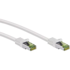 Goobay RJ45 patchkabel met CAT 8.1 S/FTP ruwe kabel, wit (S/STP, S/FTP, CAT8.1, 20 m), Netwerkkabel