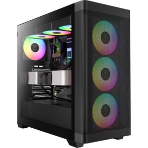 Gamdias Athena M3 GAMING Miditower Zwart 4x120mm ARGB detailhandel (E-ATX), PC-behuizing, Zwart
