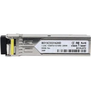 BlueOptics Compatibel Waystream SFP-1000BASE-BX20-D1550LC BO15C5531620D SFP Transceiver, LC-Simplex, 1000BASE, Zendontvangers, Zilver
