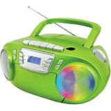 Soundmaster SCD5800GR - Boombox met FM-radi - Cassettespele - CD en Externe Microfoo - Groen