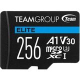 Team Group Team ELITE A1 - Flashgeheugenkaart (SD-adapter inbegrepen) (256 GB, microSDXC, U3, UHS-I), Geheugenkaart, Zwart