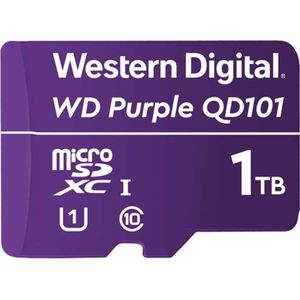 WD Paars , Bewaking, microSD XC, Klasse - 10, UHS 1 (microSDXC, 1000 GB, U1, UHS-I), Geheugenkaart, Paars