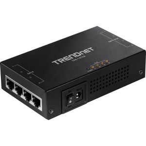 Trendnet 65W 4-poorts Gigabit PoE+ (4 ports), Netwerkschakelaar, Zwart
