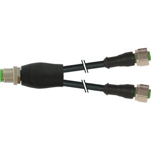 Murr Elektronik M12 Y- naar M12 Bu. ger. PVC-OB 3x0,34 UL, CSA 0,3m, Kabels + Stekkers, Zwart